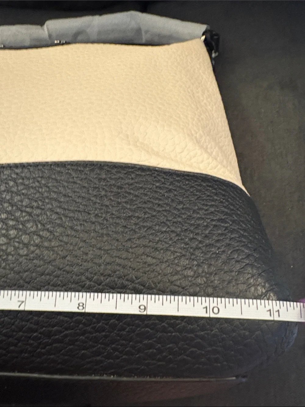 kate spade Two-Tone Cream and Black Pebbled Leather Shoulder Bag